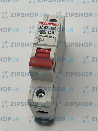 Автоматический выключатель ВА67-29 1п 6А 6кА Texenergo хар-ка С